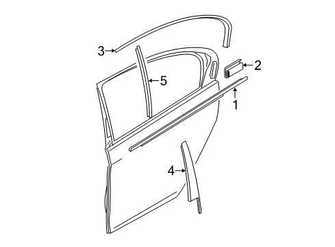 2019 BMW 530e xDrive Exterior Trim - Rear Door Window Guide Web Cover Left Diagram for 51357390141