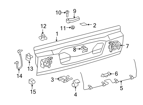 2008 Lexus LX570 Tail Gate Damper Assy, Back Door Diagram for 6702860010