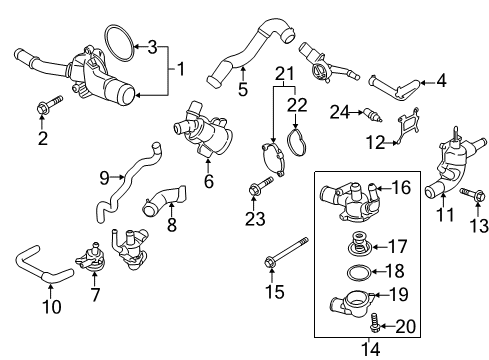 2017 Ford C-Max Water Pump Water Pump Assembly Gasket Diagram for 1S7Z8507AE