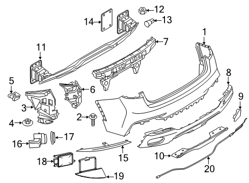 2016 BMW X6 Rear Bumper Screening, Left Diagram for 66327849623