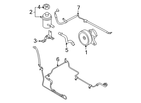2008 Kia Sorento P/S Pump & Hoses, Steering Gear & Linkage Bracket-Reservoir Mounting Diagram for 572203E101