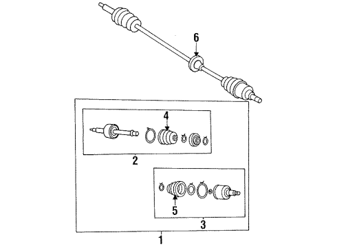 1995 Kia Sephia Drive Axles - Front Shaft Assembly-Drive Abs Diagram for 0K2172560X