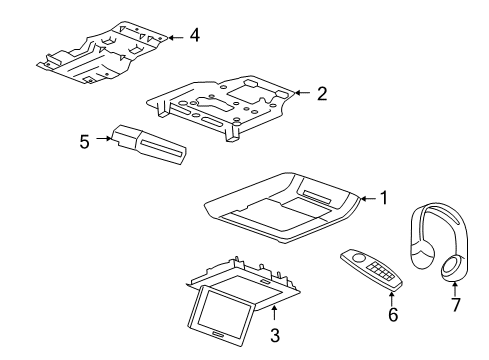 2012 Cadillac Escalade Entertainment System Components Mount Bracket Diagram for 15256562