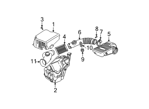 2004 Oldsmobile Bravada Air Intake Snorkel, Air Cleaner Diagram for 15149664