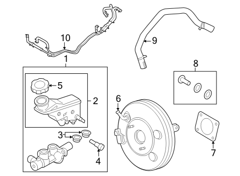 Dash Panel Components CYLINDER ASSY-BRAKE MASTER Diagram for 58510K5000