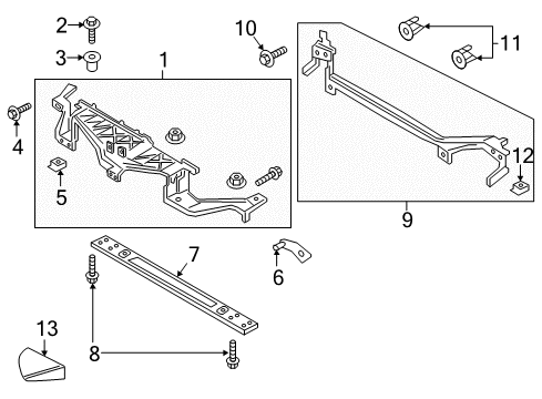 2017 Lincoln MKZ Radiator Support Mount Panel Diagram for HP5Z16138A