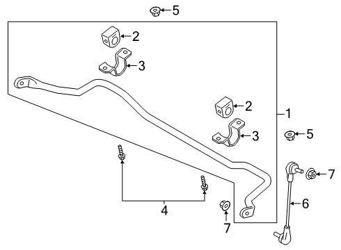2005 Toyota Solara Stabilizer Bar & Components - Front Stabilizer Bar Bolt Diagram for W719427S439