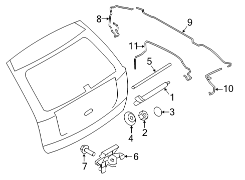 2009 Lincoln MKX Wiper & Washer Components Washer Hose Diagram for 7T4Z17A605A