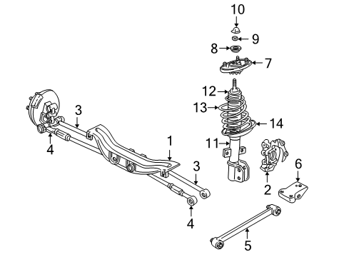 1997 Buick Regal Rear Suspension Components, Stabilizer Bar Rod Asm-Rear Wheel Spindle Diagram for 10329687