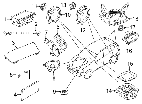 2022 BMW X7 Sound System TOP-HIFI MID-RANGE LOUDSPEAK Diagram for 65132622518