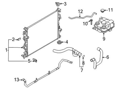 Radiator & Components HOSE - OVERFLOW Diagram for LX6Z8075A