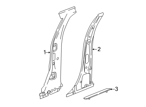 2021 GMC Acadia Center Pillar Center Pillar Reinforcement Diagram for 84144885