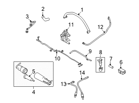2010 Ford Explorer Sport Trac Powertrain Control Tube Assembly Diagram for 6L2Z6758BA