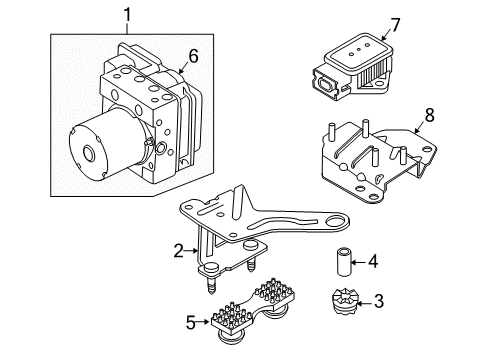 2008 BMW X3 Anti-Lock Brakes Bracket Hydro Unit Diagram for 34503448628