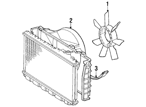 1990 Toyota Cressida Cooling System, Radiator, Water Pump, Cooling Fan SHROUD, Fan Diagram for 1670242020