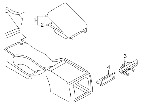 2000 BMW M5 Console Centre Arm Rest, Imitation Leather Diagram for 51167140687