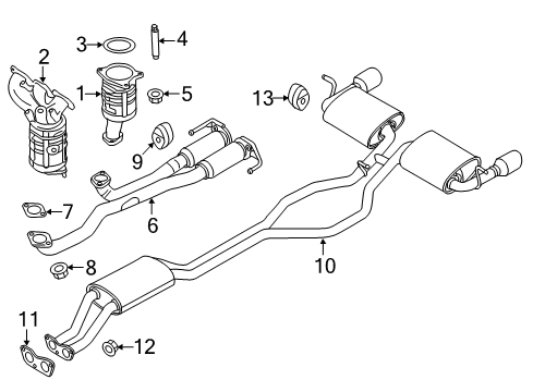2012 Ford Edge Exhaust Components Front Pipe Diagram for BA1Z5G203A