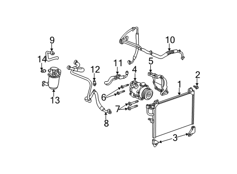 2004 GMC Envoy XL A/C Condenser, Compressor & Lines Condenser Bolt Diagram for 11561020