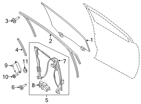 Front Door Lower Weatherstrip Diagram for FA1Z5820568A