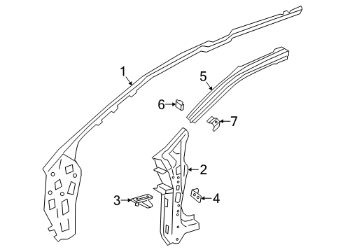 2021 Honda Clarity Hinge Pillar Stiff Comp R, FR. Diagram for 63120TRT305ZZ