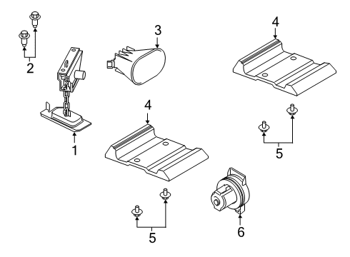 2022 Ford Ranger Carrier & Components - Spare Tire Guide Diagram for KB3Z1A433A