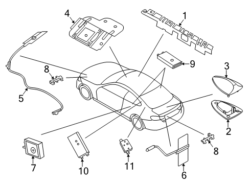 2018 BMW 430i xDrive Antenna & Radio Antenna , Telephone Diagram for 65209273669