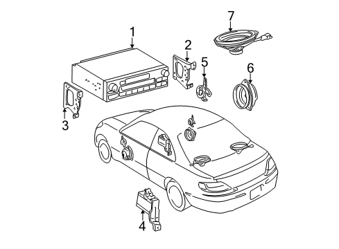 2000 Toyota Solara Sound System AM/FM CD Cass Diagram for 861200C030