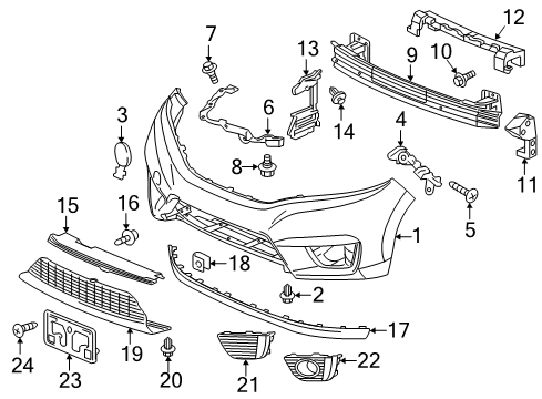 2017 Honda Fit Front Bumper Face, Front Bumper (Dot) Diagram for 04711T5RA00ZZ