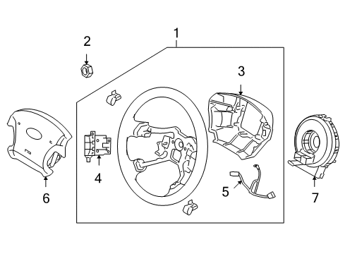 2008 Hyundai Azera Steering Column & Wheel, Steering Gear & Linkage Steering Wheel Body Assembly Diagram for 561103L961A9