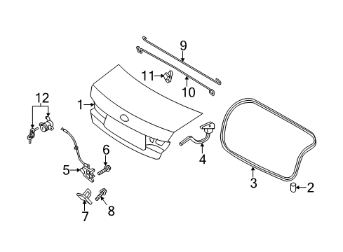 2011 Hyundai Sonata Trunk Panel Assembly-Trunk Lid Diagram for 692003Q000