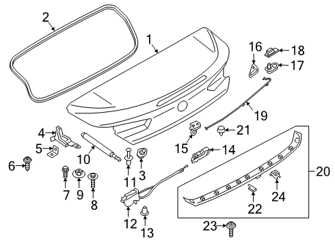 Trunk Lid & Components Ball Pin Diagram for 41007189292