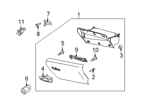 2013 Lincoln MKT Glove Box Striker Diagram for 8A5Z5406064B