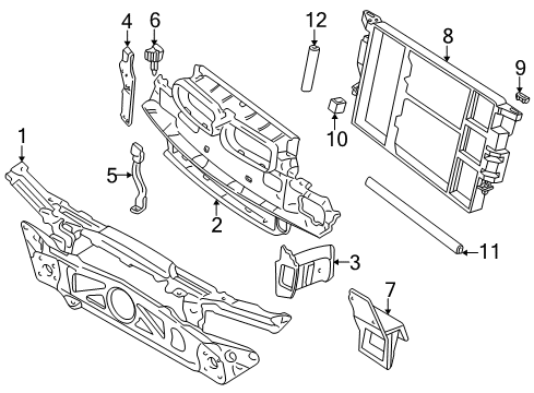 1998 BMW 740i Radiator Support Bracket For Left Radiator Support Diagram for 41118125049