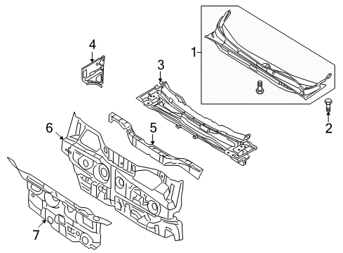 2012 Hyundai Veracruz Cowl Insulator-Dash Panel Diagram for 841243J010