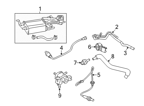 2012 Toyota Matrix Emission Components Vapor Canister Diagram for 7774002131