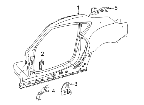 2020 Toyota GR Supra Uniside Outer Uniside Diagram for 61112WAA01