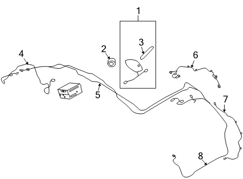 2012 Infiniti EX35 Antenna & Radio Rod-Antenna Diagram for 28215CA00A