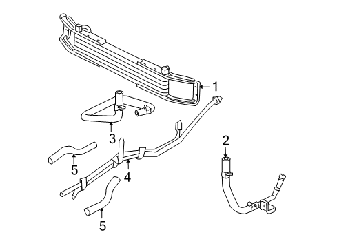2003 Kia Sorento Trans Oil Cooler Oil Cooler-Automatic Transmission Diagram for 254703E650