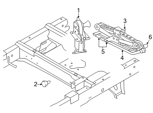 2010 Dodge Dakota Spare Tire Carrier WINCH-Spare Tire Carrier Diagram for 52013519AE