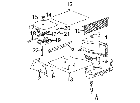 2006 Pontiac Grand Prix Interior Trim - Rear Body Sill Trim Clip Diagram for 22636790