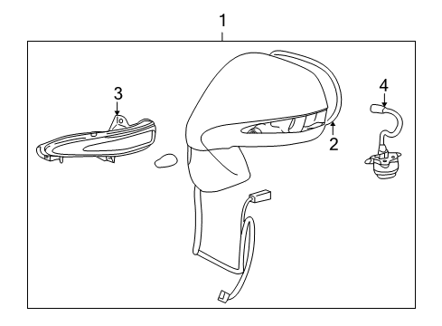 2012 Lexus RX450h Parking Aid Mirror Assy, Outer Rear View, RH Diagram for 8791048541A1