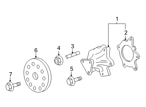 2016 Toyota Yaris Water Pump Pulley Diagram for 1617321021
