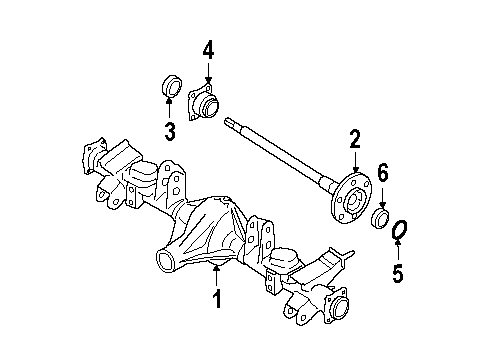 1990 Nissan Pathfinder Axle Housing - Rear Nut-Lock, Rear Axle Bearing Diagram for 4323142G00