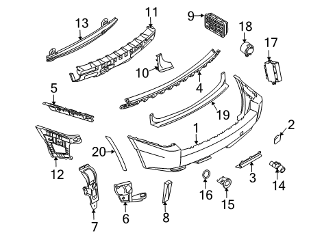 2004 BMW X3 Rear Bumper Trigger Contact Pdc Diagram for 66216903102
