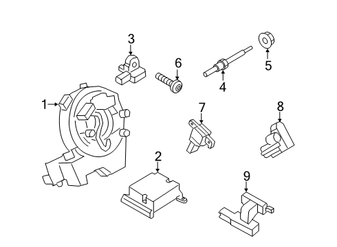 2019 Ford Transit Connect Air Bag Components Head Air Bag Diagram for DT1Z17042D94H