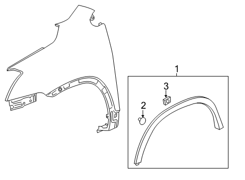 2016 Buick Encore Exterior Trim - Fender Wheel Opening Molding Diagram for 95275449
