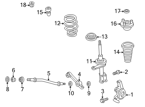 2003 Dodge Intrepid Front Suspension Components, Lower Control Arm, Stabilizer Bar Front Steering Knuckle Diagram for 4879412AA