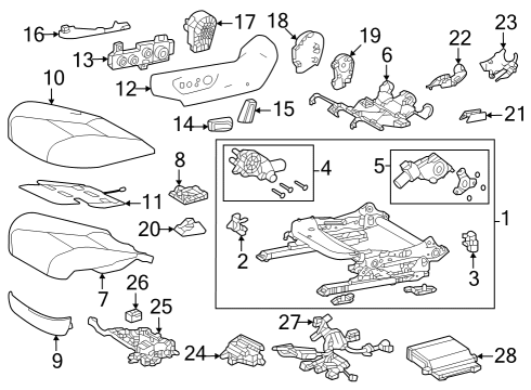 Driver Seat Components Holder, FR Seat CUSH Diagram for 7181A33010
