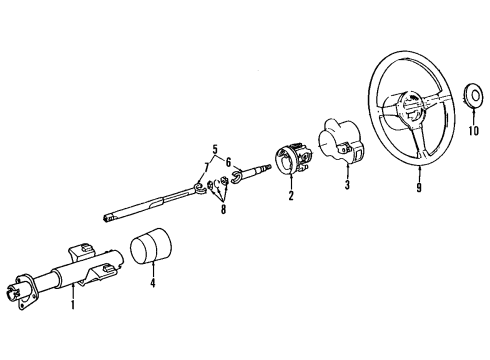 1988 Pontiac Firebird Steering Column & Wheel Steering Column Assembly Diagram for 7842505