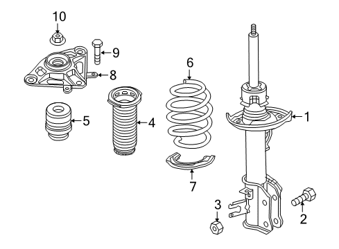 2021 Jeep Compass Struts & Components - Rear Rear Coil Spring Diagram for 68252569AB